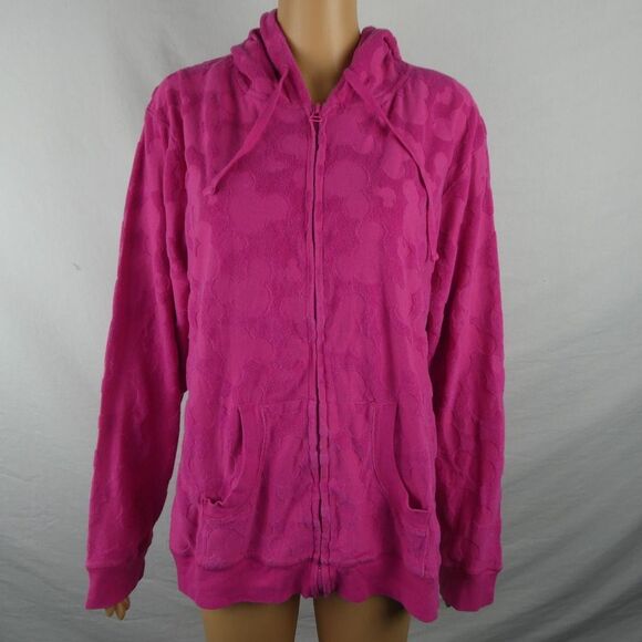 Disney Store Mickey Mouse Icon Head Ears Full Zip Hooded Sweatshirt Terrycloth - Picture 1 of 8